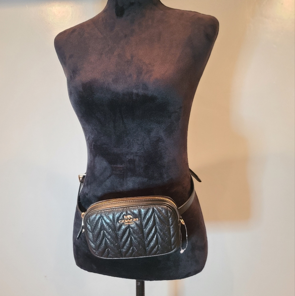 Coach Black Quilted Leather Convertible Crossbody Bag